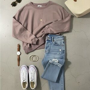 Honeydew Warmness for a Scandalous Sleepover Mauve Knit Top 🔝